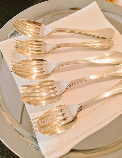 cutlery on tray